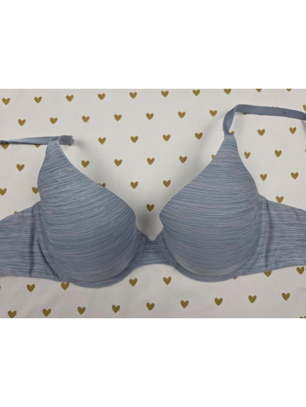 Victorias Secret Blue Uplift Semi Demi Balconette Bra 32D